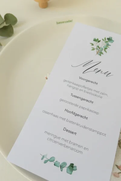 Winter menukaart en naamkaartjes 'Botanische Kerst' - Afbeelding 3
