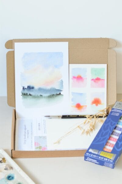 DIY box - uit je hoofd met aquarel