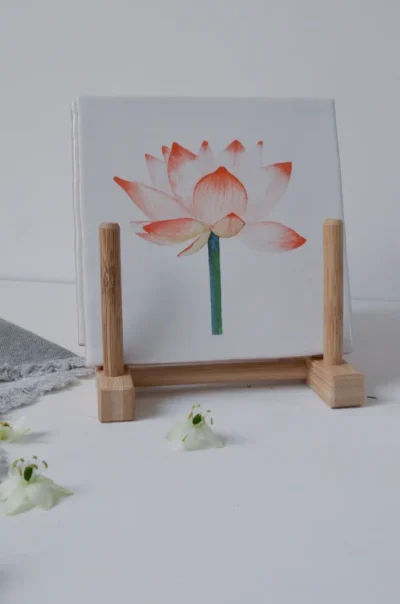 Lotus - aquarel tegeltje - Afbeelding 2