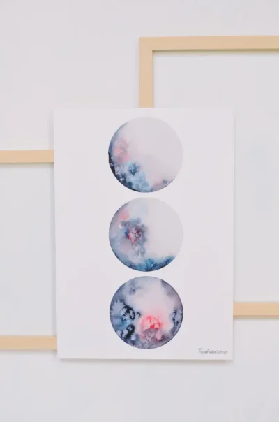 Blauwe maanstanden poster A4