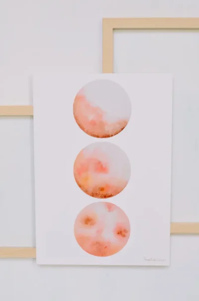 Roze maanstanden poster A4