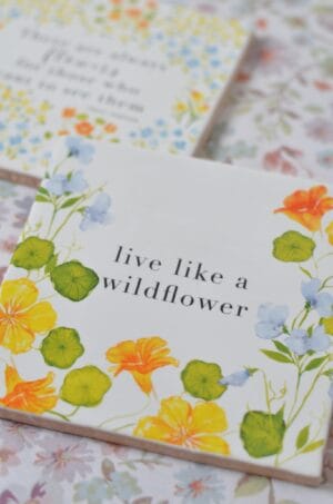 wildflower - aquarel tegeltje