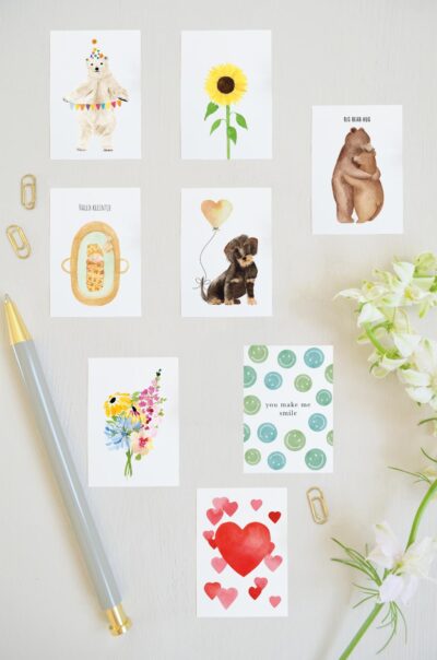voordeelset aquarel kaarten voor verschillende gelegenheden