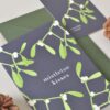 botanische kerstkaart met mistletoe illustratie