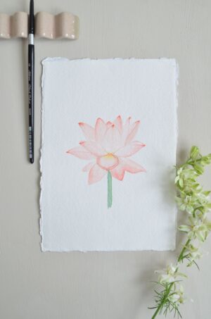 handgeschilderde originele aquarel van een lotus