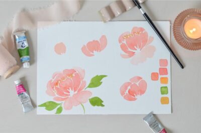 Workshop op aanvraag - Romantische aquarel bloemen - Afbeelding 3
